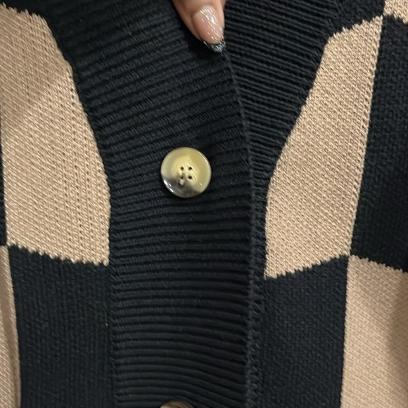 KEISER CLARKCHEVRON CHECK KNIT CARDIGAN Men Large - Picture 3 of 7